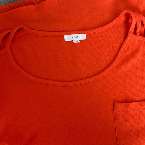 Red/Orange Summer Top with Should Cut-Outs - Picture 5 of 6